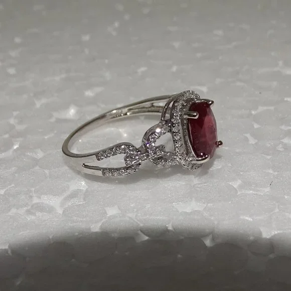 STUNNING DESIGN!! DIAMONDS & RUBY14K RING - Picture 6 of 11